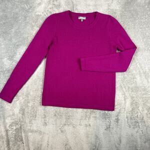 Neiman Marcus Sweater Women's M 100% Cashmere Fuchsia Luxury Cozy
